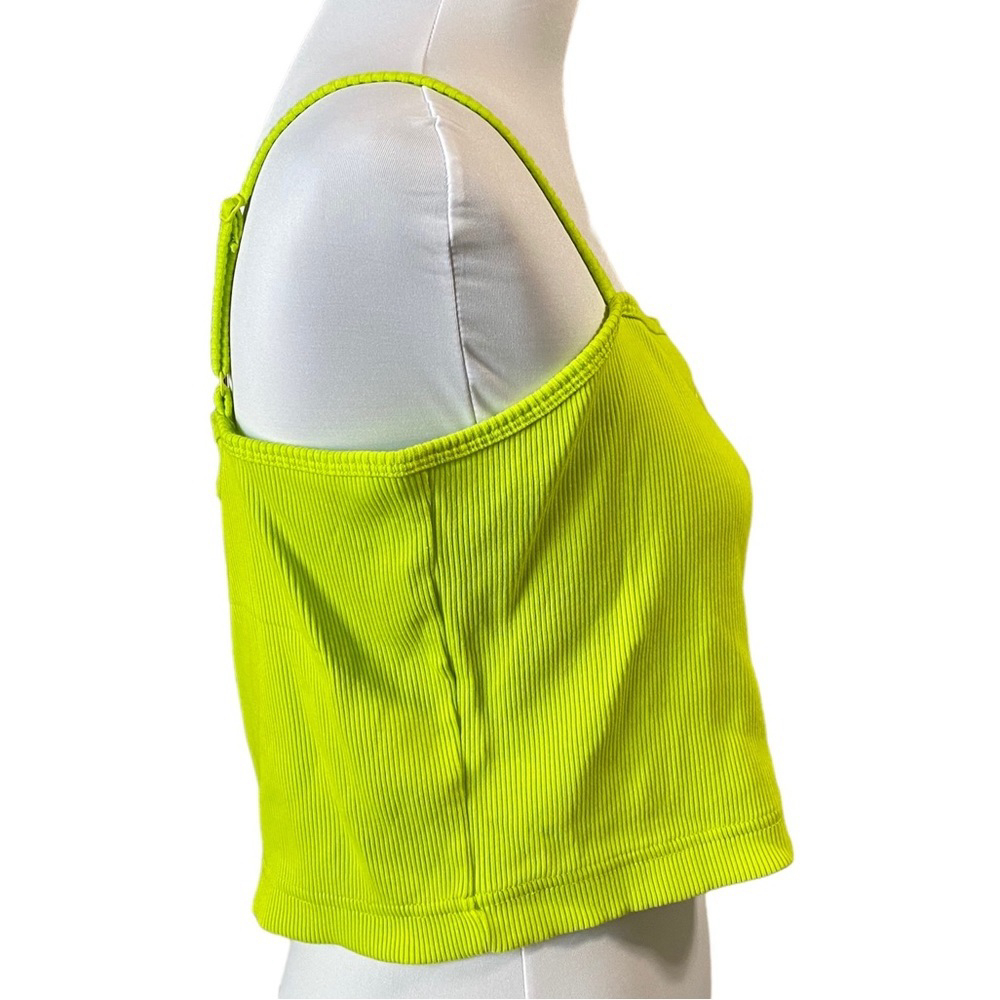 NIKE women's ribbed cropped top size Large nwt neon atomic green - Picture 4 of 7